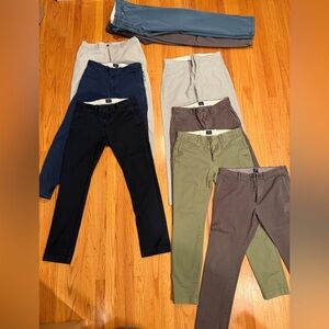 J.Crew Slim Stretch Chino Pants LOT of 7 pairs 484 250 Skinny Driggs all 30x30!